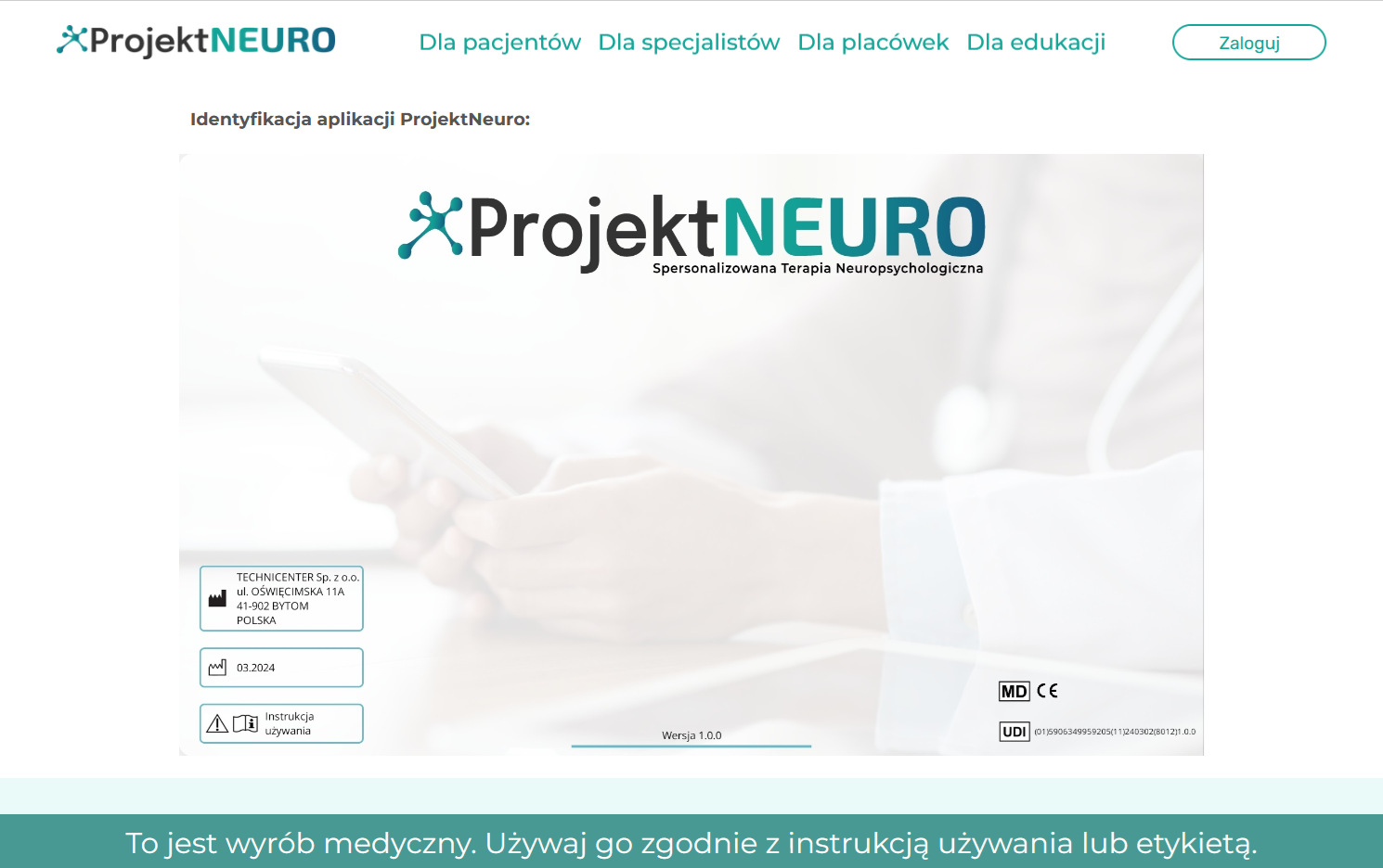 Wyrób medyczny ProjektNeuro | projektneuro.pl